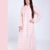 Flora Mode Chemise de nuit longue polaire à carreaux – Réf 18144 – Rose
