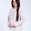 Flora Mode Chemise de nuit longue polaire à carreaux – Réf 18144 – Beige