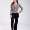 Flora Mode Pyjama vichy cerises dentelle – Réf 18230 – Noir