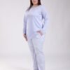 Flora Mode Pyjama tunique pantalon fleuri – Réf 18477 – Bleu lavande