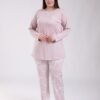 Flora Mode Pyjama tunique pantalon fleuri – Réf 18477 – Beige rosé