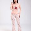 Flora Mode Pyjama haut cerises pantalon vichy – Réf 18503 – Pêche
