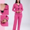 Flora Mode Pyjama côtelé fleurs 3D – Réf 18510 – Fuchsia