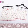 Flora Mode Ensemble débardeur et short imprimé – Réf 18653 – Blanc et rouge