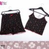 Flora Mode Ensemble débardeur et short imprimé – Réf 18653 – Noir
