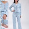 Flora Mode Pyjama imprimé lapins – Réf 18655 – Bleu ciel