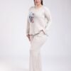 Flora Mode Pyjama imprimé LOVE grande taille – Réf 18710 – Beige