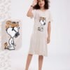 Flora Mode Chemise de nuit imprimée Snoopy fille – Réf 18728 – Beige