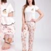 Flora Mode Pyjama t-shirt et pantalon imprimé Roi Lion – Réf 18760 – Rose pêche