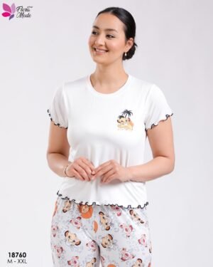 Flora Mode Pyjama t-shirt et pantalon imprimé Roi Lion – Réf 18760 – Gris clair