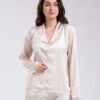 Flora Secret Pyjama satin jacquard dentelle en coffret – Réf 18066 – Écru