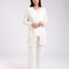 Flora Secret Ensemble pyjama et gilet ajouré 3 pièces – Réf 18423 – Écru