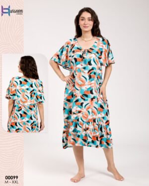 Hawanem Chemise de nuit – Réf 00099 – Turquoise