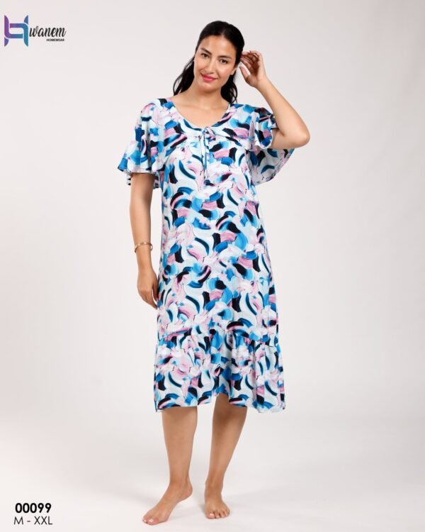 Hawanem Chemise de nuit – Réf 00099 – Bleu