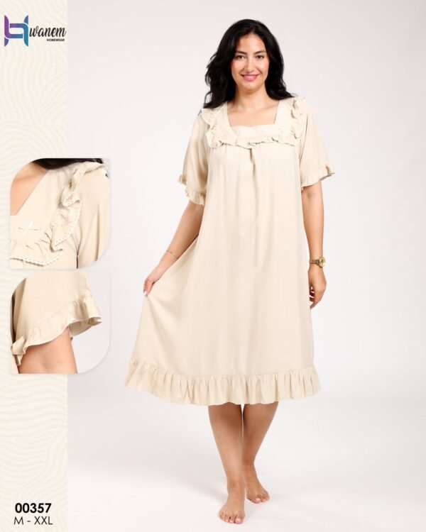 Hawanem Chemise de nuit – Réf 00357 – Beige