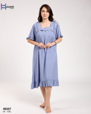 Hawanem Chemise de nuit – Réf 00357 – Bleu