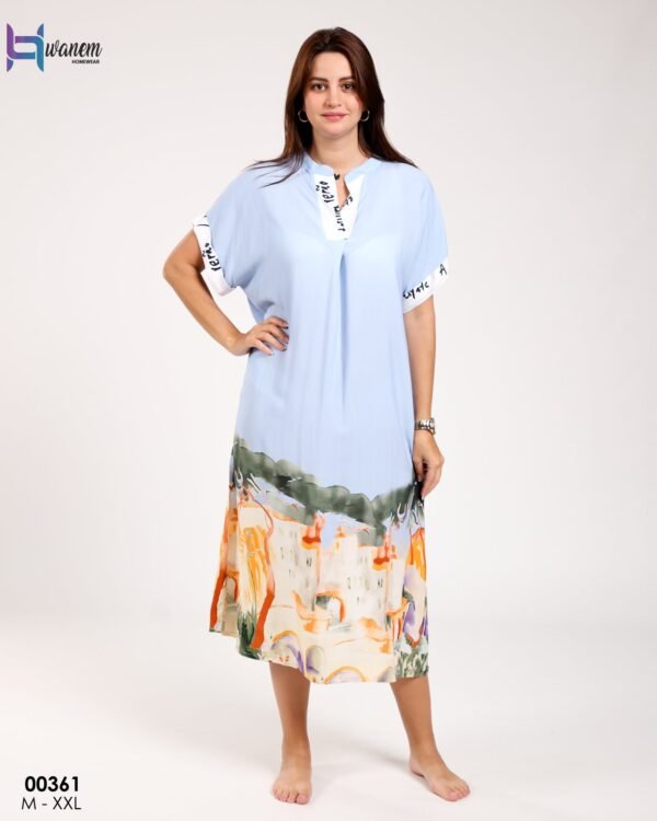 Hawanem Robe d'intérieur – Réf 00361 – Bleu ciel