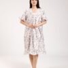 Hawanem Chemise de nuit – Réf 00478 – Blanc fleurs vertes