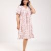Hawanem Chemise de nuit – Réf 00478 – Blanc fleurs roses