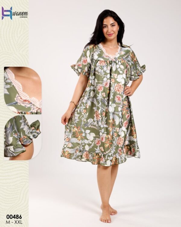 Hawanem Chemise de nuit – Réf 00486 – Kaki