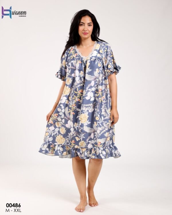 Hawanem Chemise de nuit – Réf 00486 – Bleu