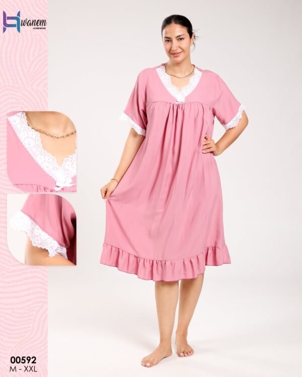 Hawanem Chemise de nuit – Réf 00592 – Rose