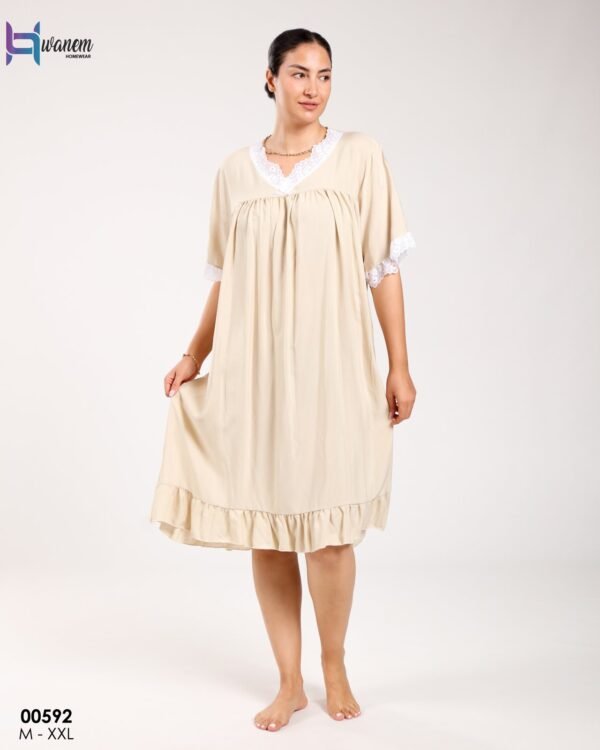 Hawanem Chemise de nuit – Réf 00592 – Beige