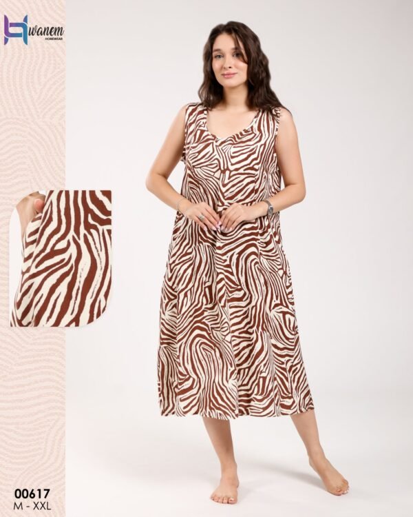 Hawanem Chemise de nuit – Réf 00617 – Marron
