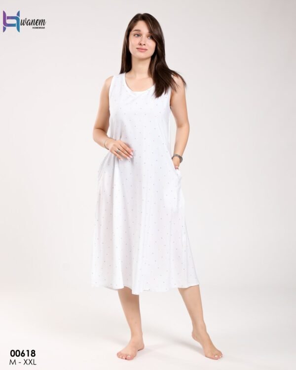 Hawanem Chemise de nuit – Réf 00618 – Blanc