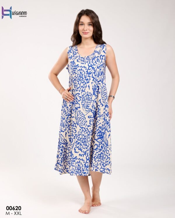 Hawanem Chemise de nuit – Réf 00620 – Bleu roi