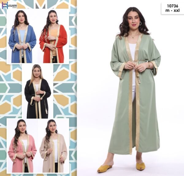 Hawanem Kimono long – Réf 10736 – Couleurs assorties