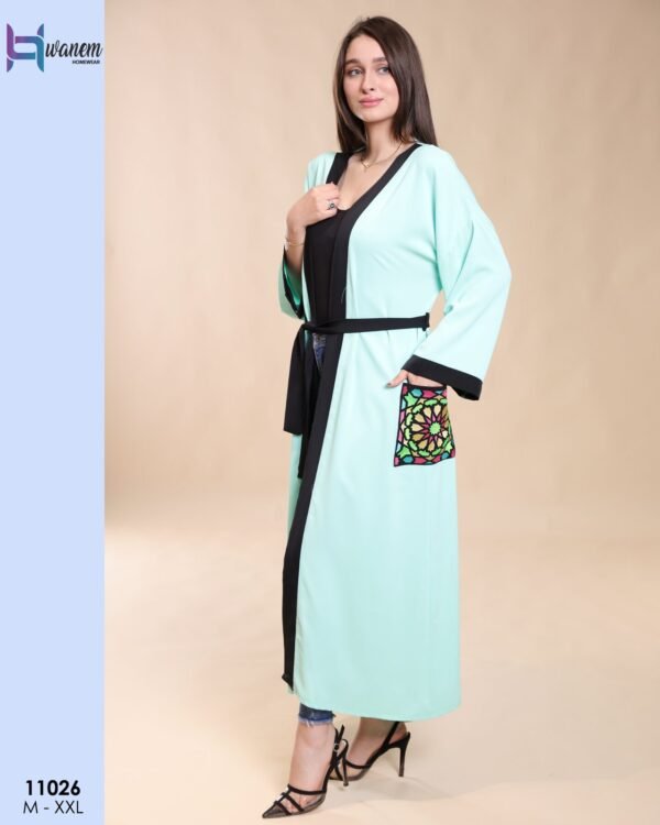 Hawanem Kimono long – Réf 11026 – Vert d'eau