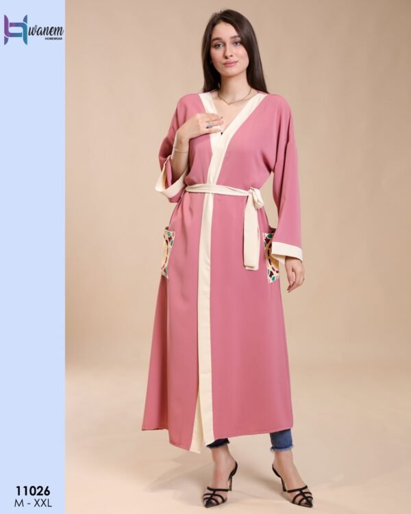 Hawanem Kimono long – Réf 11026 – Vieux rose