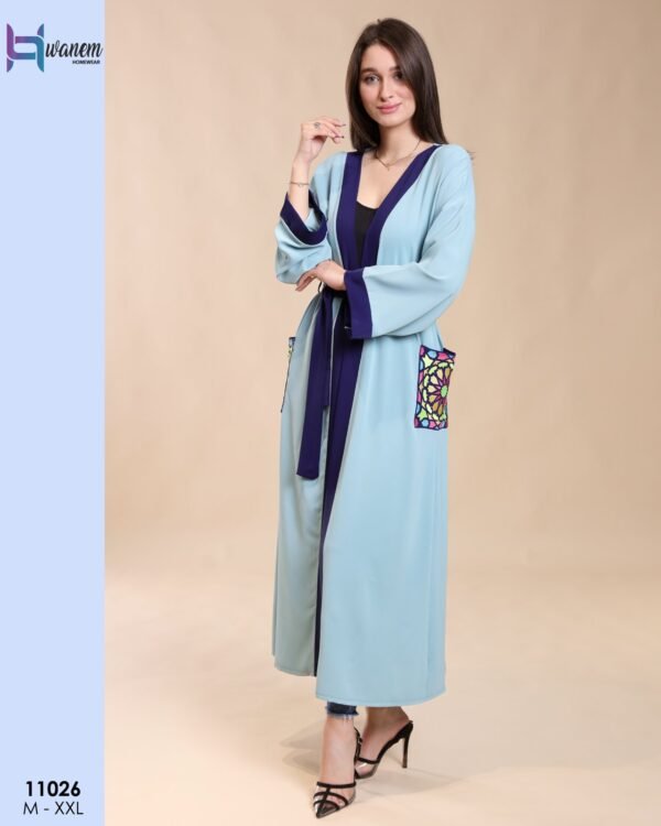 Hawanem Kimono long – Réf 11026 – Bleu ciel