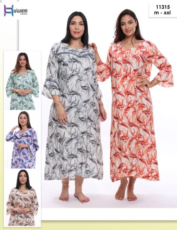 Hawanem Robe d'intérieur longue – Réf 11315 – Couleurs assorties