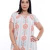 Hawanem Chemise de nuit – Réf 11318 – Blanc motif corail