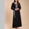 Hawanem Caftan brodé avec ceinture – Réf 13671 – Noir