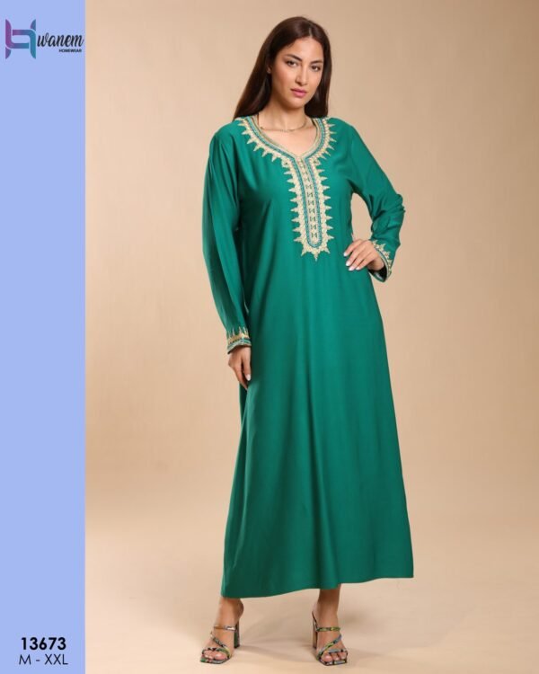 Hawanem Caftan brodé – Réf 13673 – Vert
