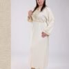 Hawanem Caftan brodé avec ceinture – Réf 13811 – Écru