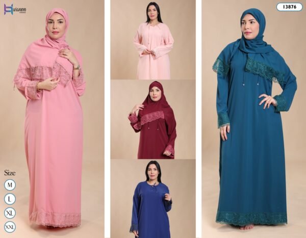 Hawanem Robe de prière avec voile – Réf 13876 – Couleurs assorties