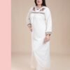 Hawanem Robe d'intérieur longue brodée – Réf 14150 – Écru