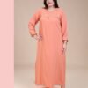 Hawanem Robe d'intérieur longue brodée – Réf 14150 – Pêche