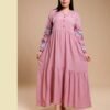 Hawanem Robe longue brodée – Réf 14153 – Vieux rose