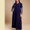Hawanem Robe longue brodée – Réf 14153 – Bleu marine