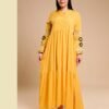 Hawanem Robe longue brodée – Réf 14153 – Jaune