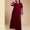 Hawanem Robe longue brodée – Réf 14153 – Bordeaux