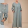 Hawanem Robe d'intérieur longue – Réf 14177 – Vert gris