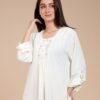 Hawanem Robe d'intérieur longue – Réf 14177 – Écru