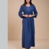 Hawanem Robe d'intérieur longue – Réf 14177 – Bleu jean