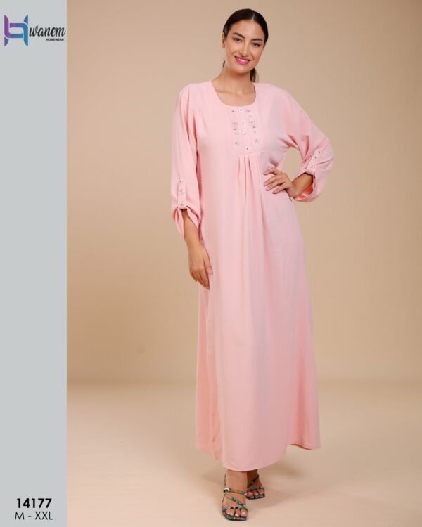 Hawanem Robe d'intérieur longue – Réf 14177 – Rose